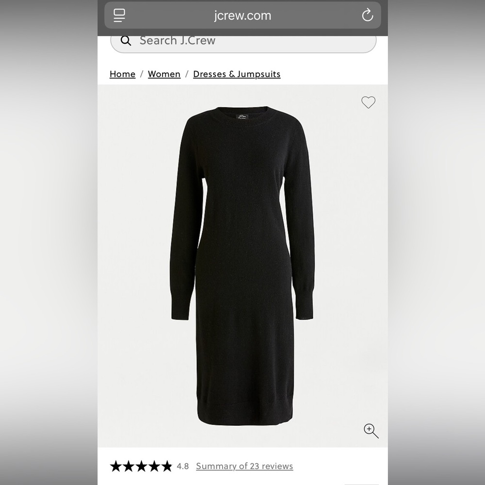 J.Crew 100% Cashmere long sleeve crew neck sweater dress